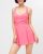 Đầm bơi Hot Pink Solid Ruched Swim Dress